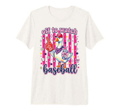 Off To Watch Basebal Silly Goose Funny T-Shirt - Aesthetic Graphic Unisex - T-Shirt, Sweatshirt, Hoodie