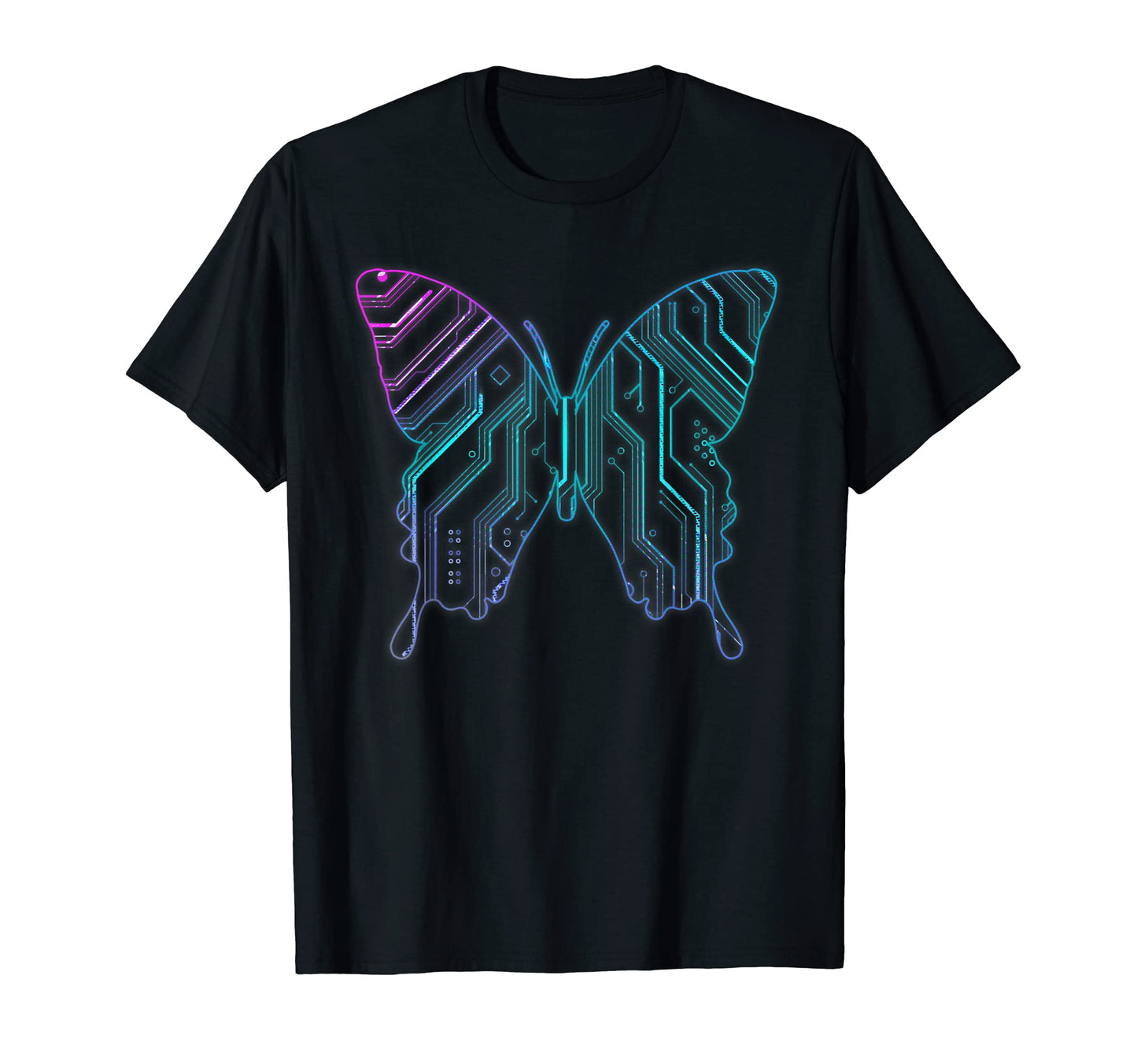 Cyber Aesthetic Butterfly Futurism T-Shirt - Custom Art Print for Adults - T-Shirt, Sweatshirt, Hoodie