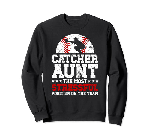 Baseball Catcher Aunt Funny Sweatshirt - Custom Art Print Men Women - T-Shirt, Sweatshirt, Hoodie