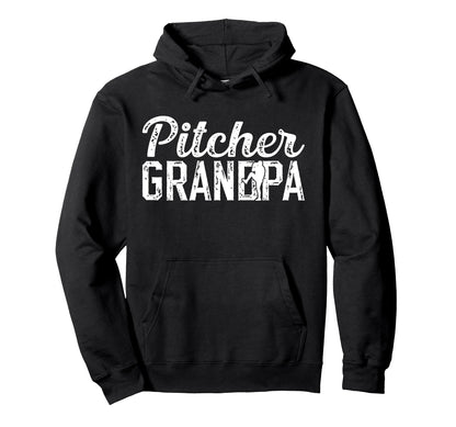 Baseball Pitcher Grandpa Baseball Hoodie - Custom Art Print for Adults - T-Shirt, Sweatshirt, Hoodie
