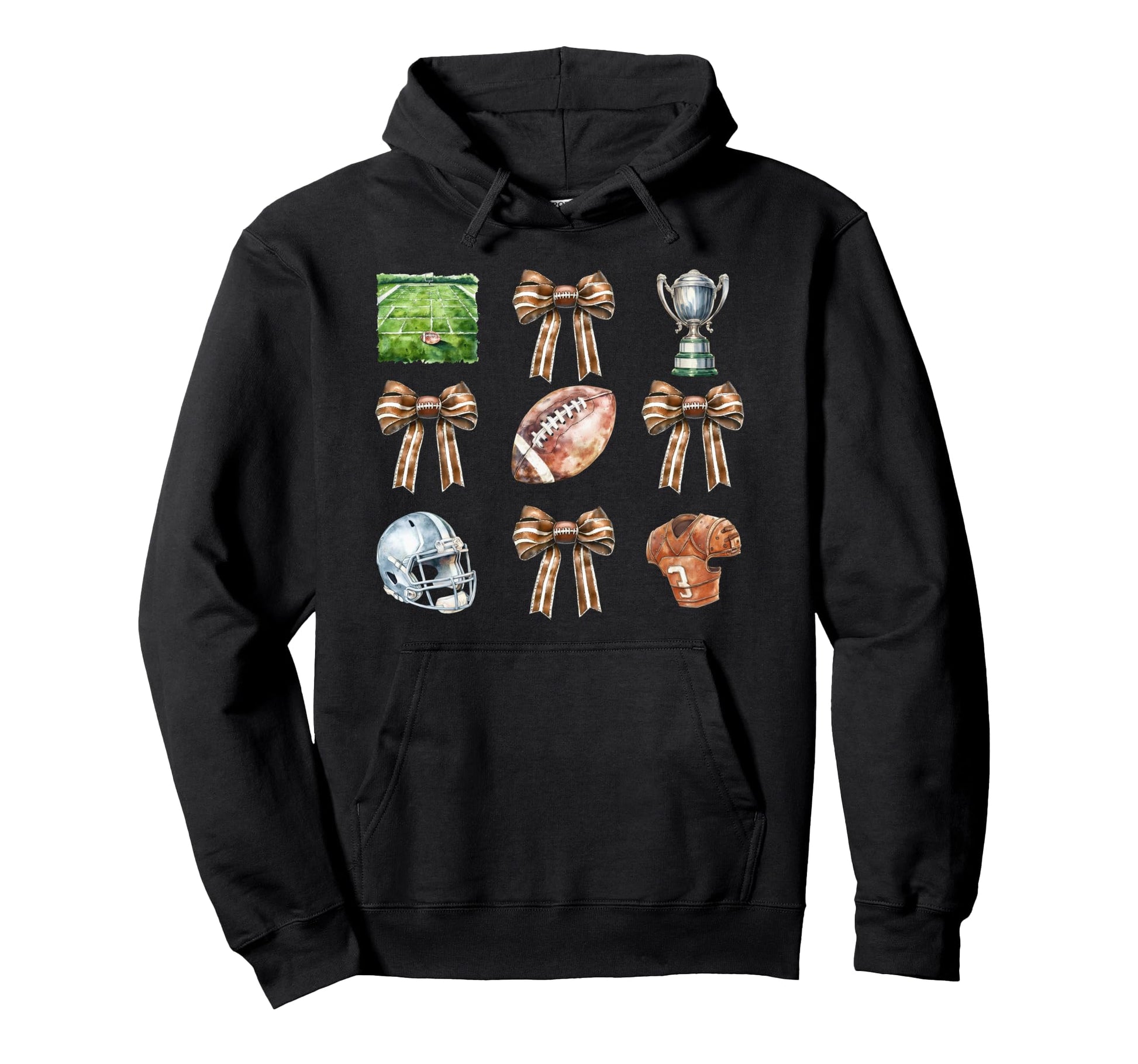 Coquette Football Bow Game Days Hoodie - Casual Everyday Wear Unisex - T-Shirt, Sweatshirt, Hoodie