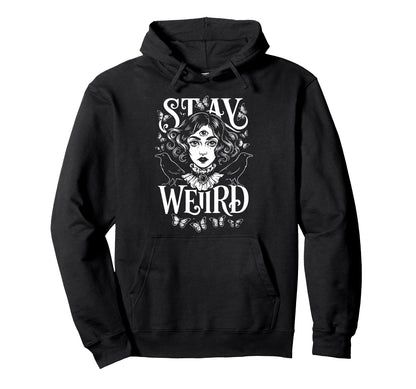 Boho Celestial Stay Weird Witchy Vibes Hoodie - Trendy Graphic for Adults - T-Shirt, Sweatshirt, Hoodie