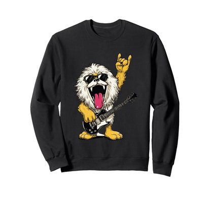 Funny Rock Dog Animal Music Lover Sweatshirt - Minimalist Print Men Women - T-Shirt, Sweatshirt, Hoodie