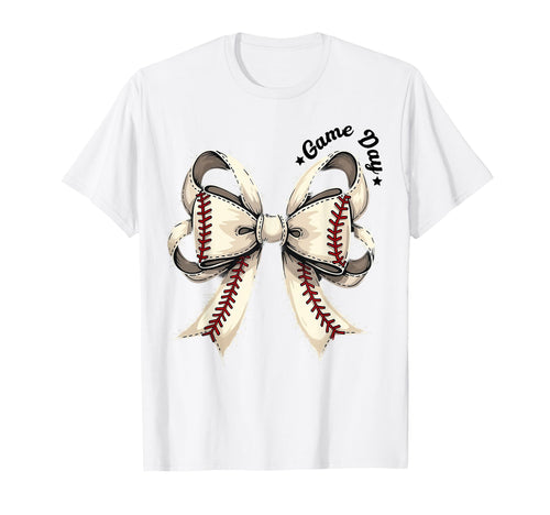 Game Day Baseball Coquette Bow T-Shirt - Streetwear Style Men Women - T-Shirt, Sweatshirt, Hoodie