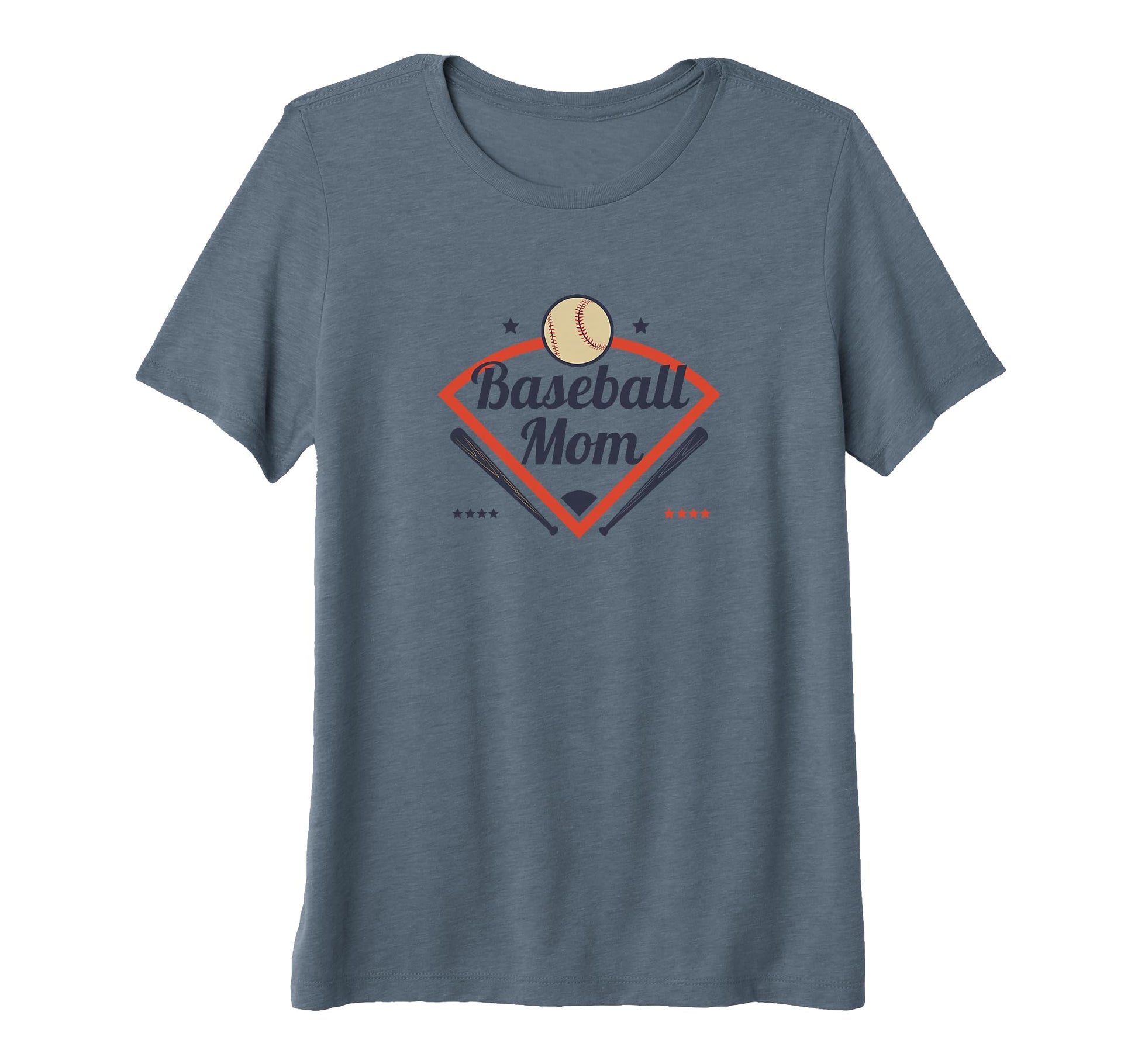 Womens Baseball Mom Game Day Diamond Tri T-Shirt - Graphic Print Men Women - T-Shirt, Sweatshirt, Hoodie