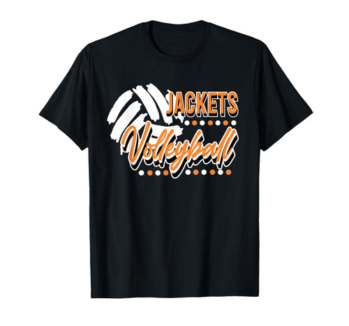 Orange Jackets Volleyball Mom School T-Shirt - Unique Graphic Men Women - T-Shirt, Sweatshirt, Hoodie