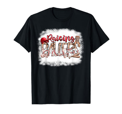 Raising Ballers Funny Baseball Lover T-Shirt - Minimalist Print Men Women - T-Shirt, Sweatshirt, Hoodie