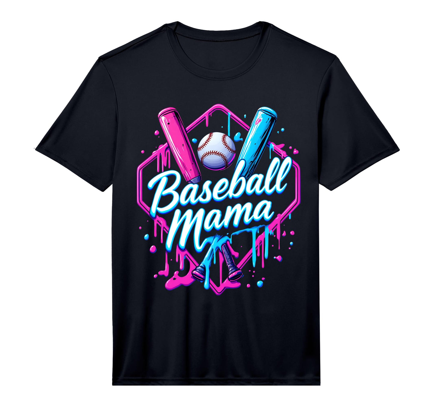 Mens Funny Baseball Ice Cream Drip T-Shirt - Custom Art Print for Adults - T-Shirt, Sweatshirt, Hoodie