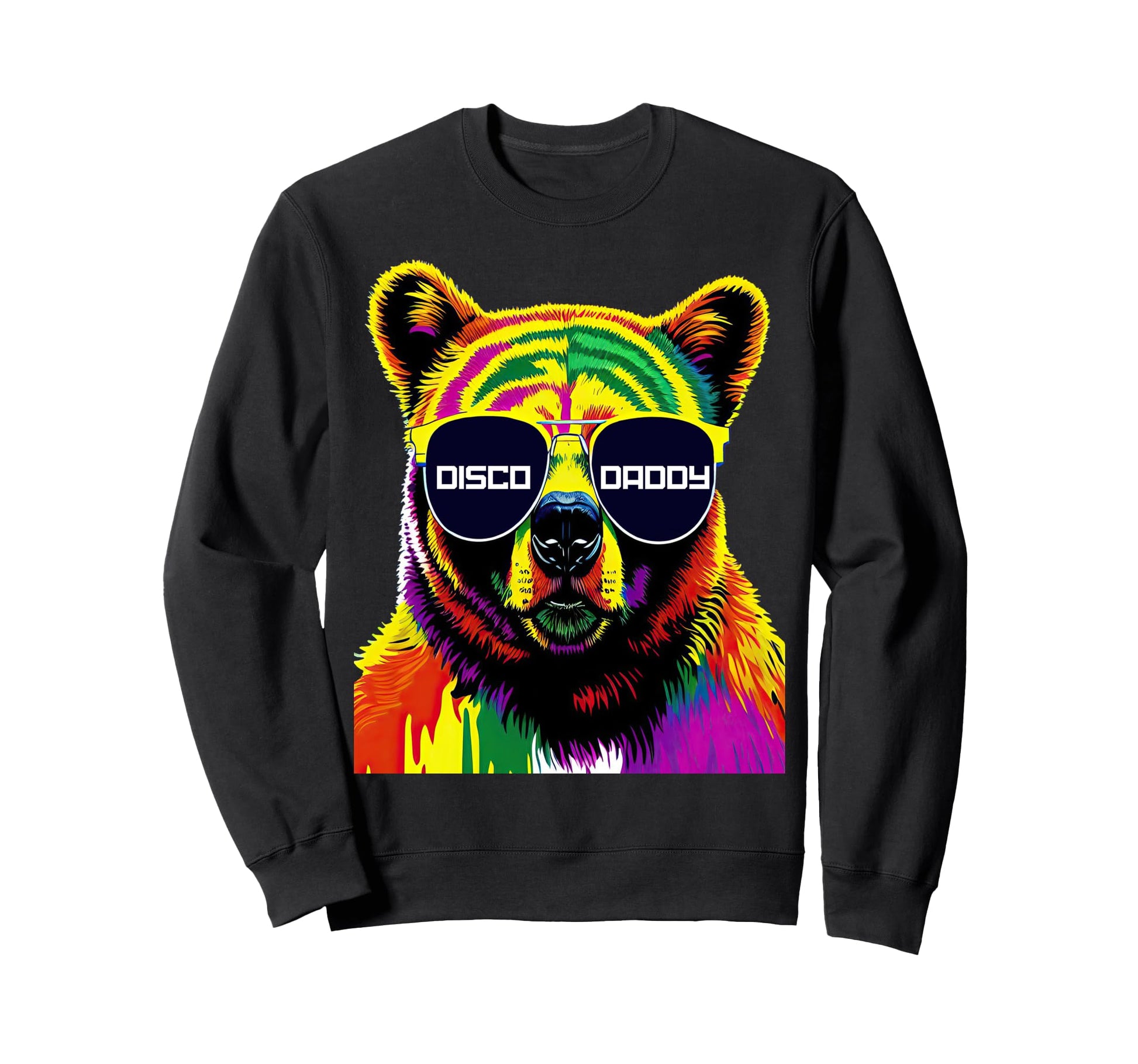 Mens Disco Daddy Funky Rainbow Sweatshirt - Minimalist Print for Adults - T-Shirt, Sweatshirt, Hoodie