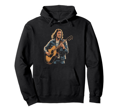 Acoustic Guitar Distressed Art Hoodie - Novelty Apparel Unisex - T-Shirt, Sweatshirt, Hoodie