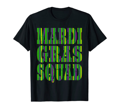 Mardi Gras Squad Stripes 2023 Matching T-Shirt - Aesthetic Graphic Unisex - T-Shirt, Sweatshirt, Hoodie