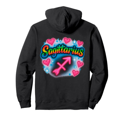 Sagittarius Zodiac Sign Airbrush Art Hoodie - Fun Novelty Design Unisex - T-Shirt, Sweatshirt, Hoodie