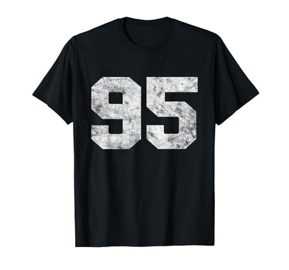 Lucky Number 95 Birthday Sports T-Shirt - Minimalist Print for Adults - T-Shirt, Sweatshirt, Hoodie