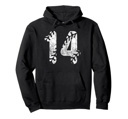 Baseball Softball Mom 14 Number 14 Hoodie - Streetwear Style Unisex - T-Shirt, Sweatshirt, Hoodie