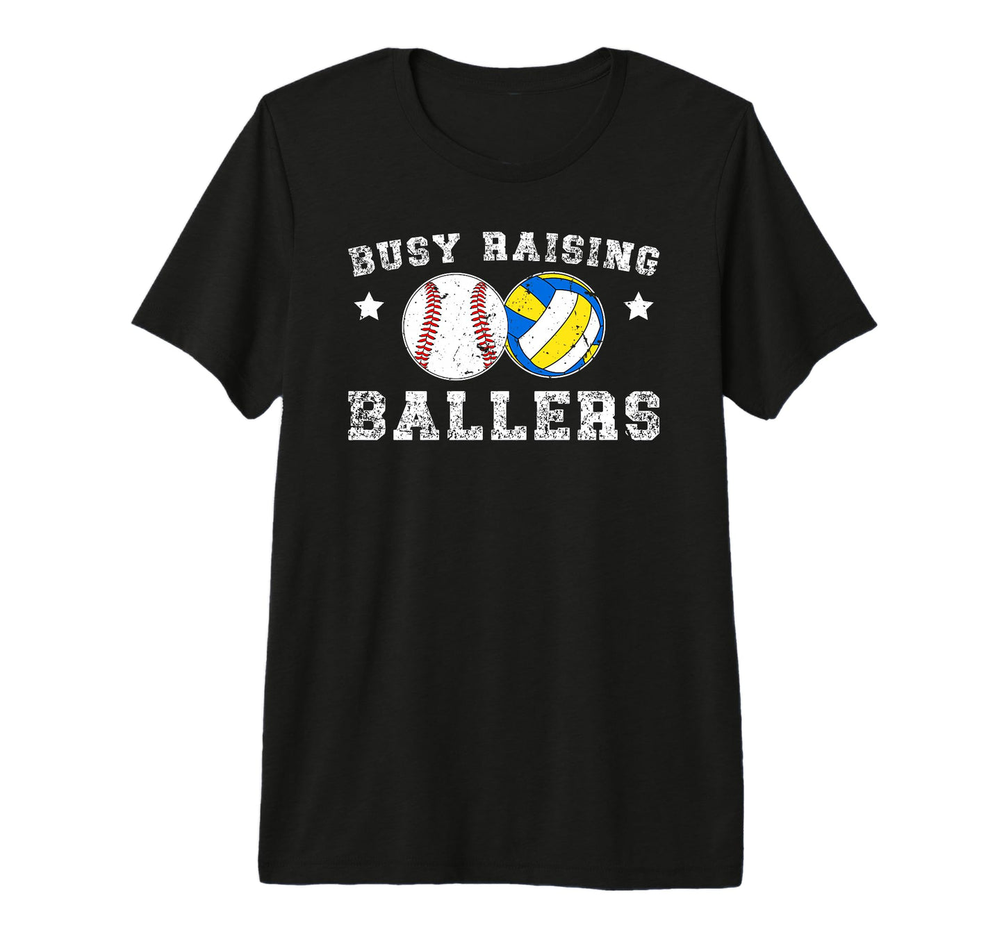 Mens Busy Raising Ballers Volleyball T-Shirt - Unique Graphic Men Women - T-Shirt, Sweatshirt, Hoodie