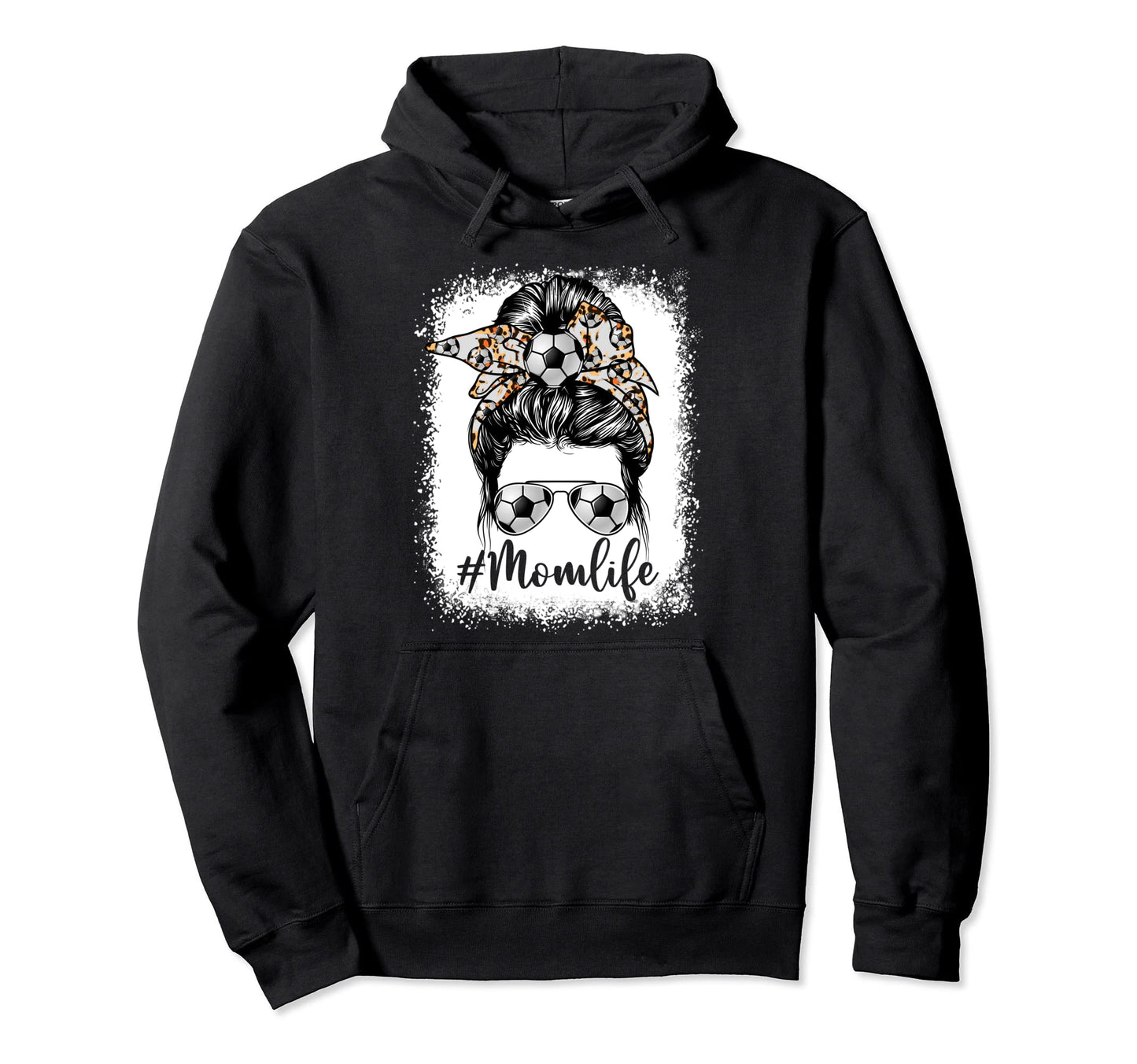 Soccer Mom Life Messy Bun Game Day Hoodie - Custom Art Print Men Women - T-Shirt, Sweatshirt, Hoodie
