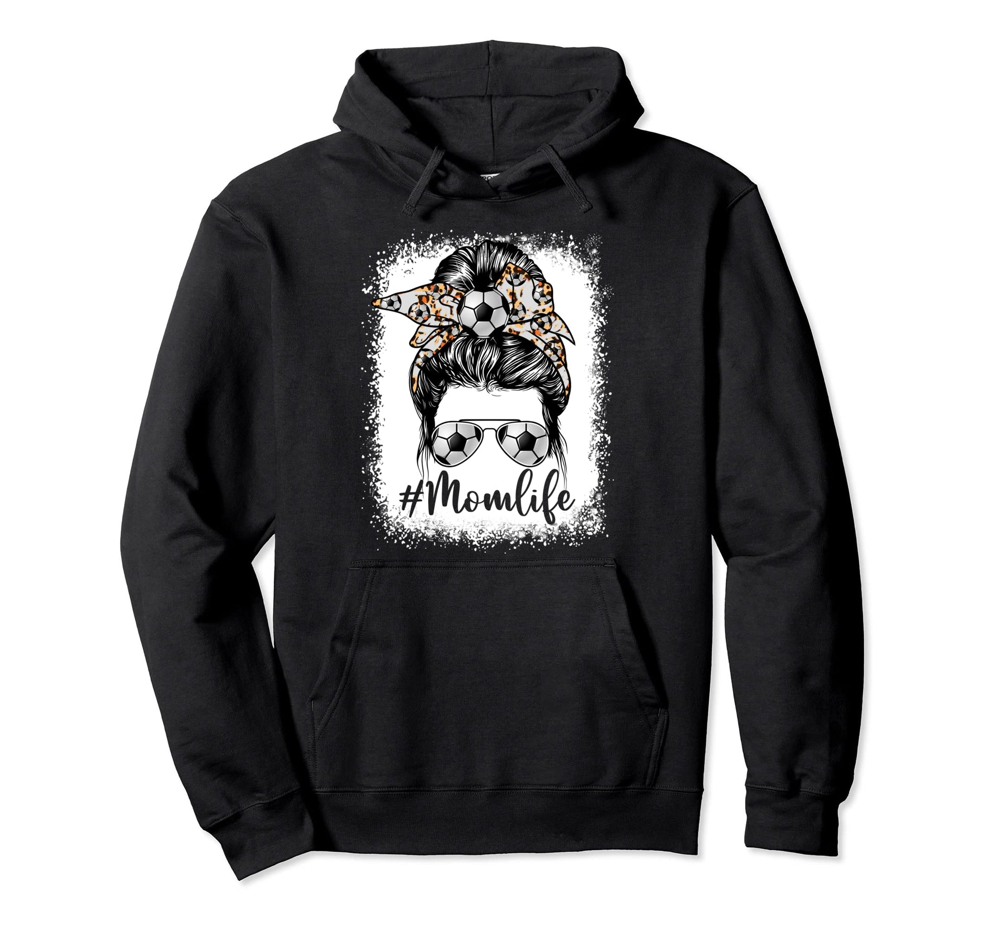 Soccer Mom Life Messy Bun Game Day Hoodie - Custom Art Print Men Women - T-Shirt, Sweatshirt, Hoodie