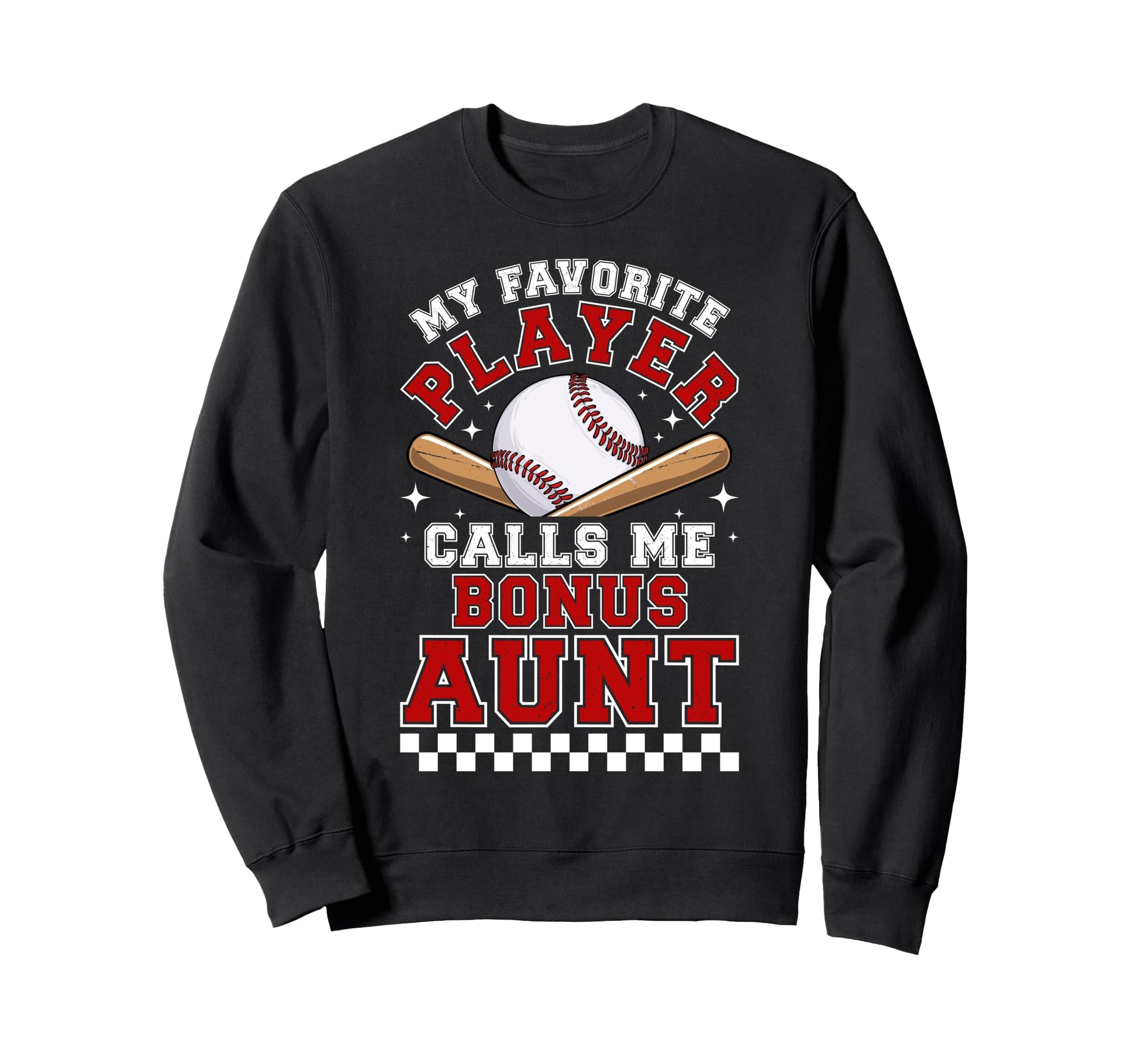 Proud Baseball Bonus Aunt Baseball Sweatshirt - Minimalist Print Men Women - T-Shirt, Sweatshirt, Hoodie