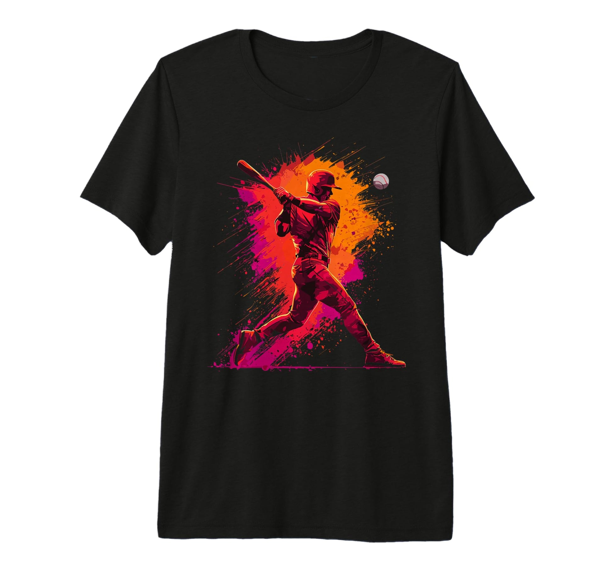 Paint Splash Baseball Player Coach Dad T-Shirt - Trendy Graphic for Adults - T-Shirt, Sweatshirt, Hoodie
