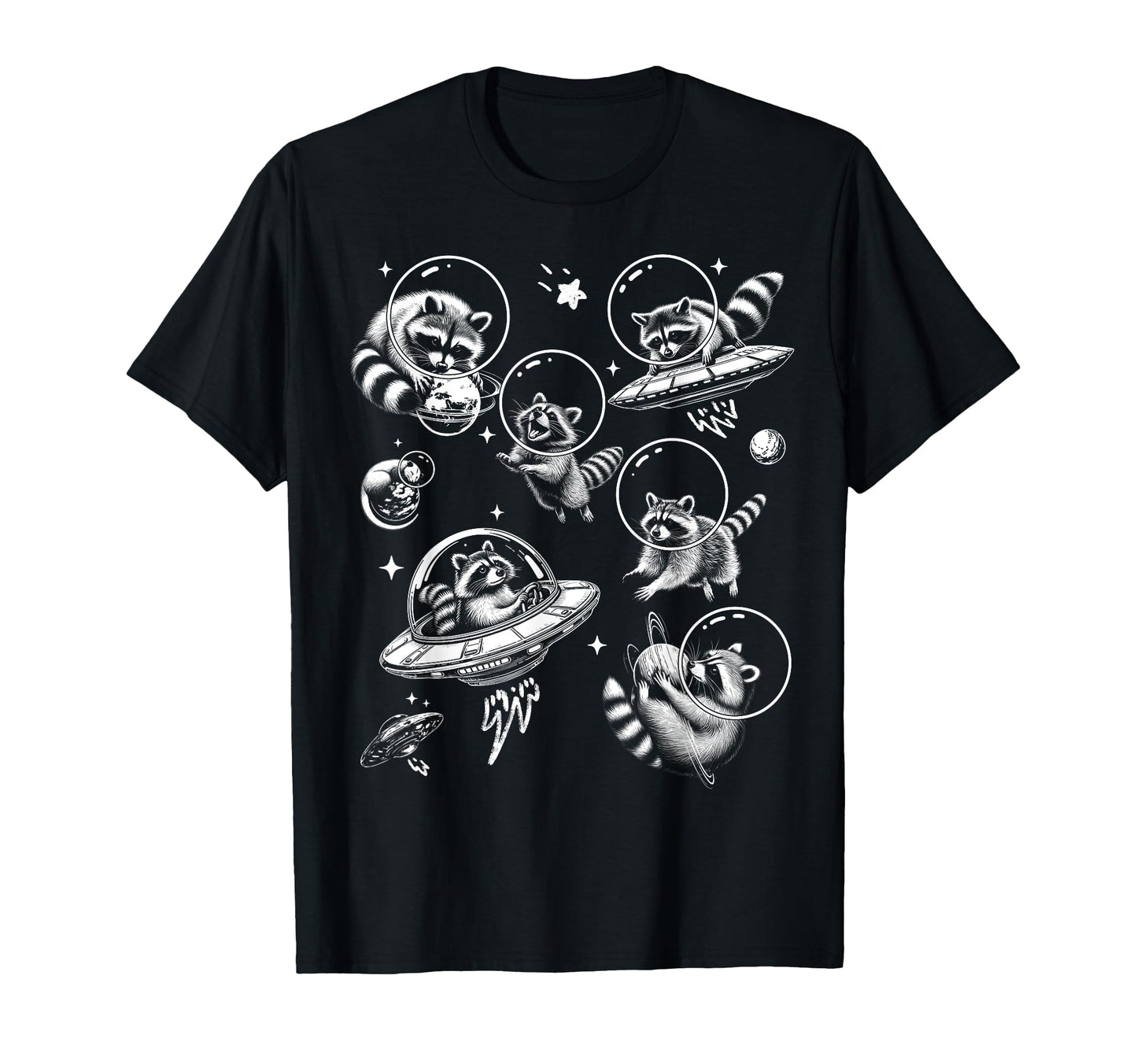 Hilarious Raccoon Astronaut Space Trash T-Shirt - Minimalist Print Unisex - T-Shirt, Sweatshirt, Hoodie