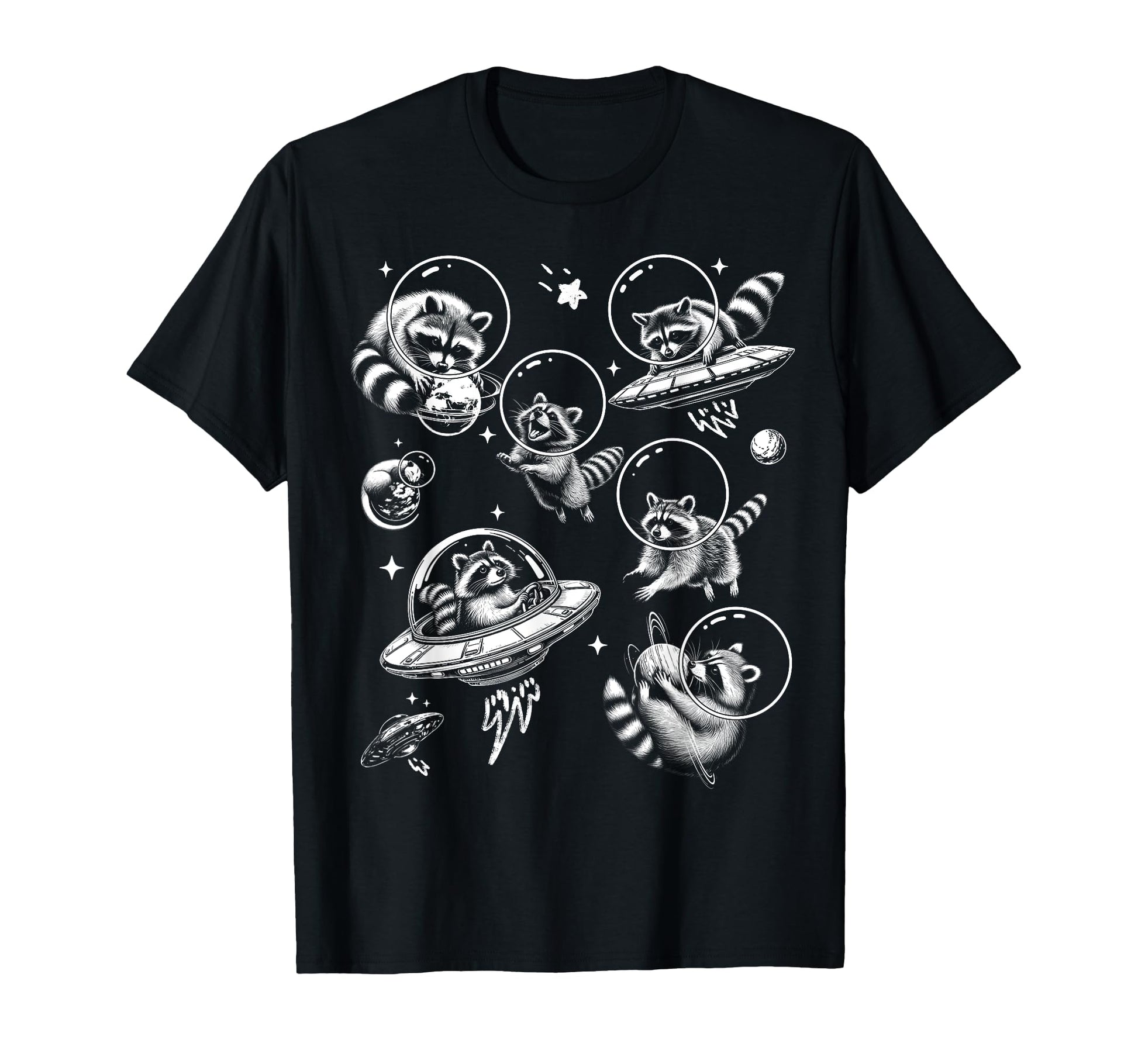 Hilarious Raccoon Astronaut Space Trash T-Shirt - Minimalist Print Unisex - T-Shirt, Sweatshirt, Hoodie
