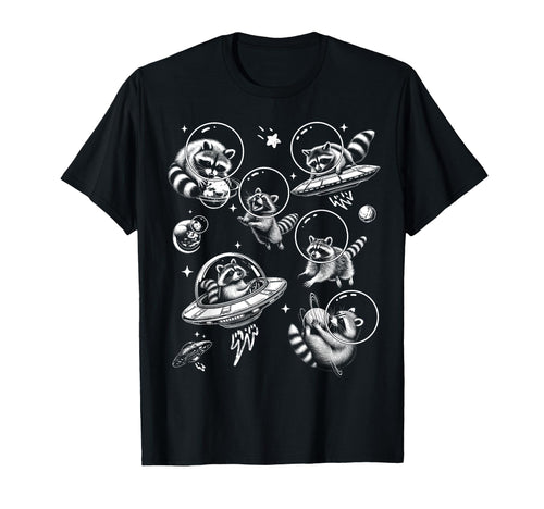 Hilarious Raccoon Astronaut Space Trash T-Shirt - Minimalist Print Unisex - T-Shirt, Sweatshirt, Hoodie