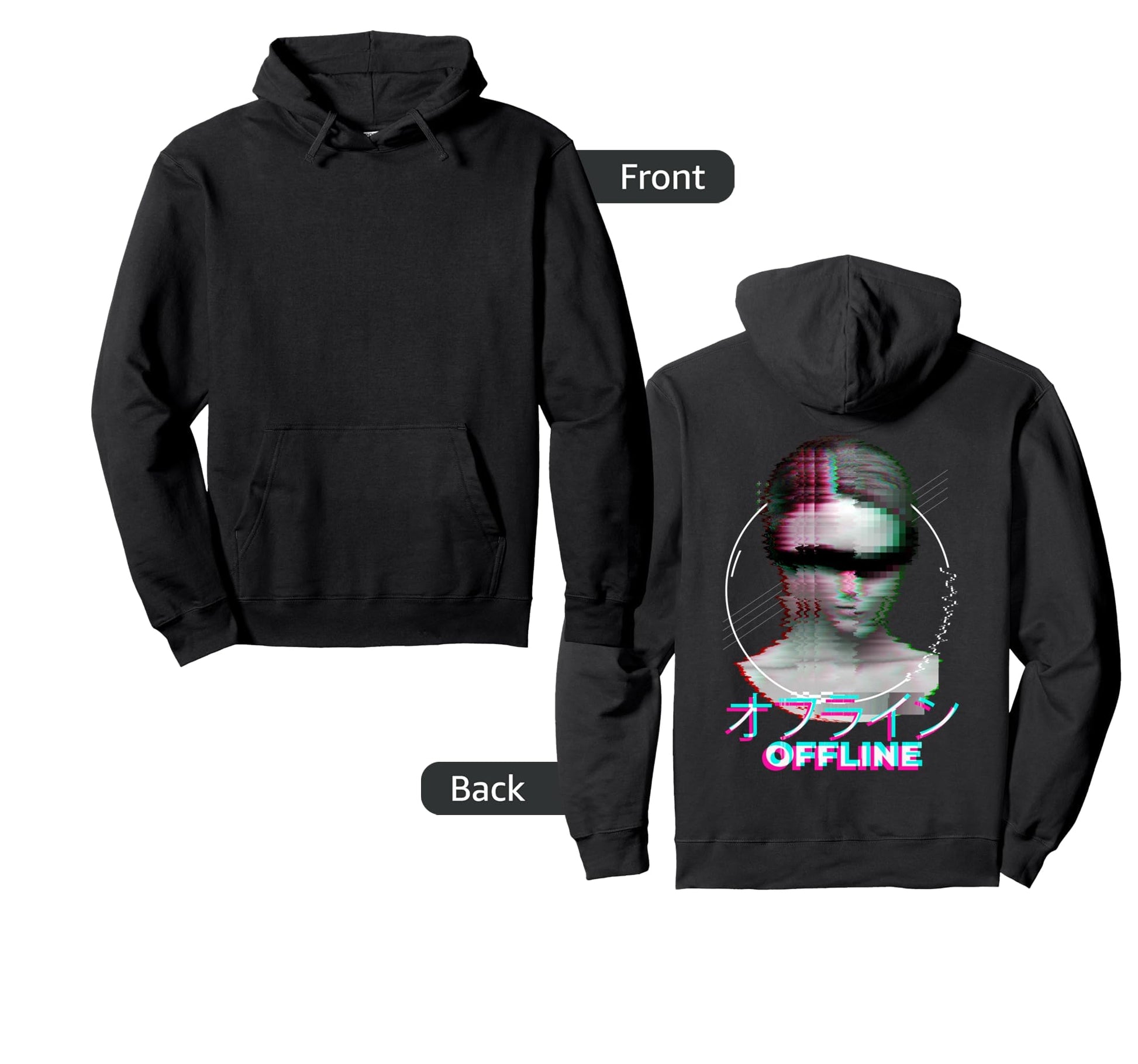 Japanese 90S Minimal Aesthetic Hoodie - Fun Novelty Design Men Women - T-Shirt, Sweatshirt, Hoodie