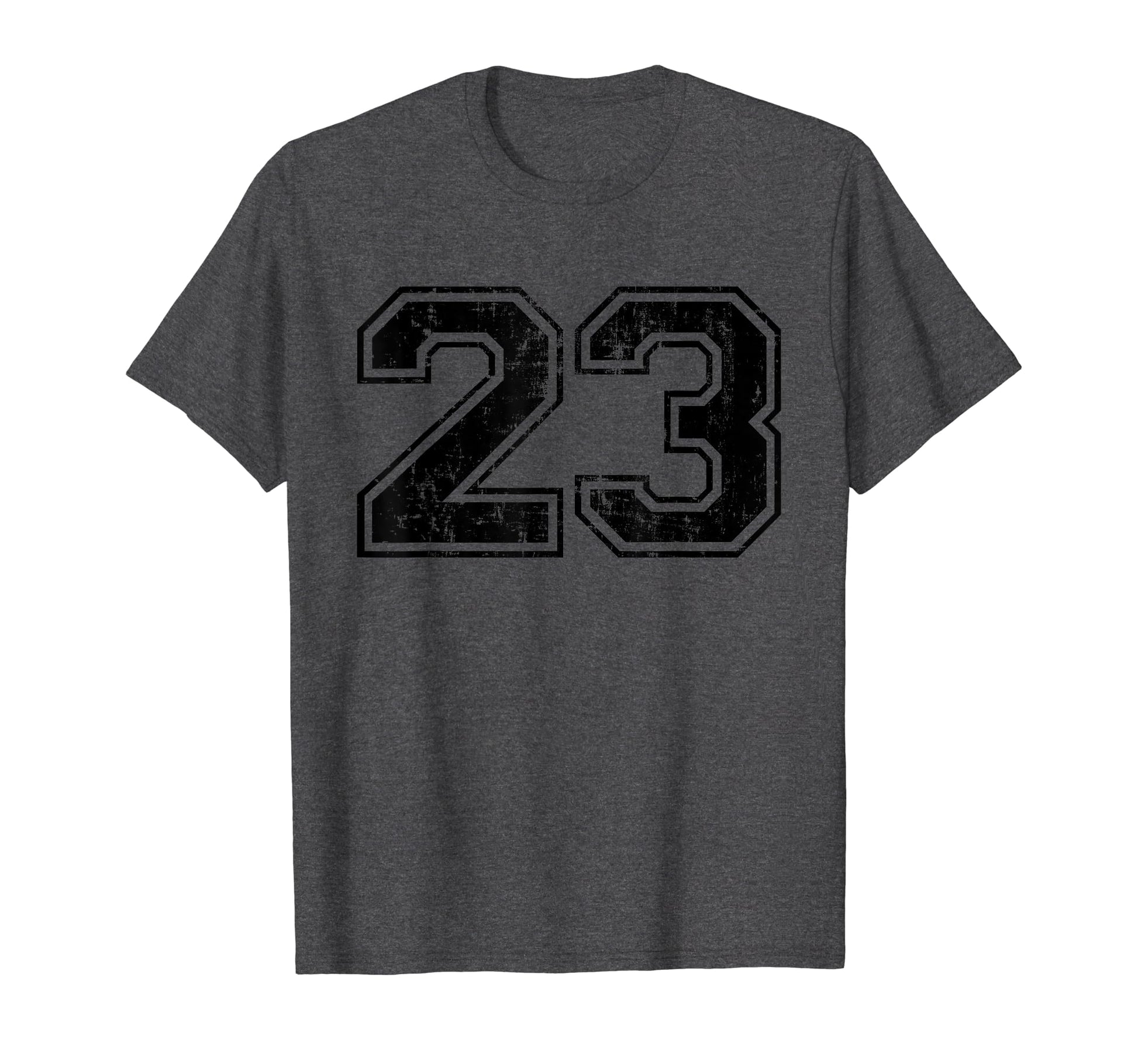 Number 23 Varsity Distressed Sport T-Shirt - Fun Novelty Design Unisex - T-Shirt, Sweatshirt, Hoodie