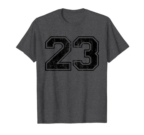 Number 23 Varsity Distressed Sport T-Shirt - Fun Novelty Design Unisex - T-Shirt, Sweatshirt, Hoodie