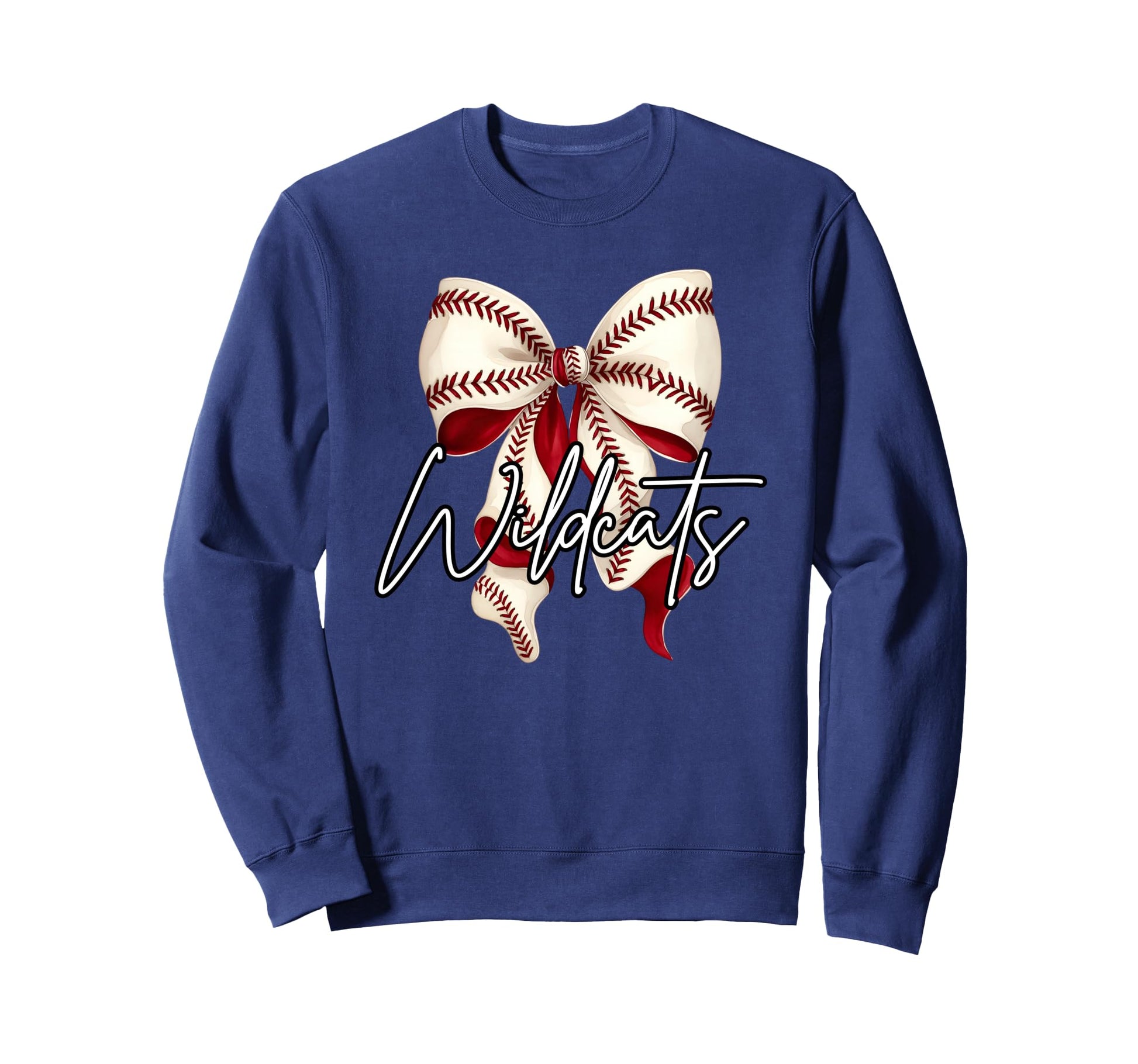 Wildcats Baseball Bow Game Day Sweatshirt - Novelty Apparel for Adults - T-Shirt, Sweatshirt, Hoodie