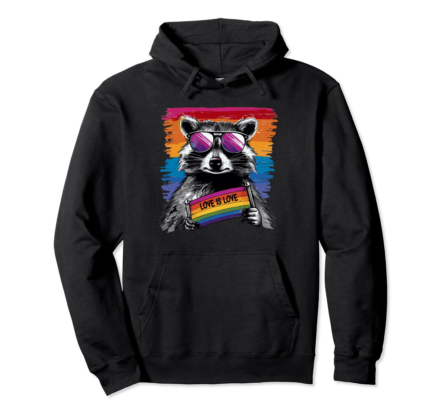 Funny Raccoon Love Sunglasses Summer Hoodie - Aesthetic Graphic Men Women - T-Shirt, Sweatshirt, Hoodie