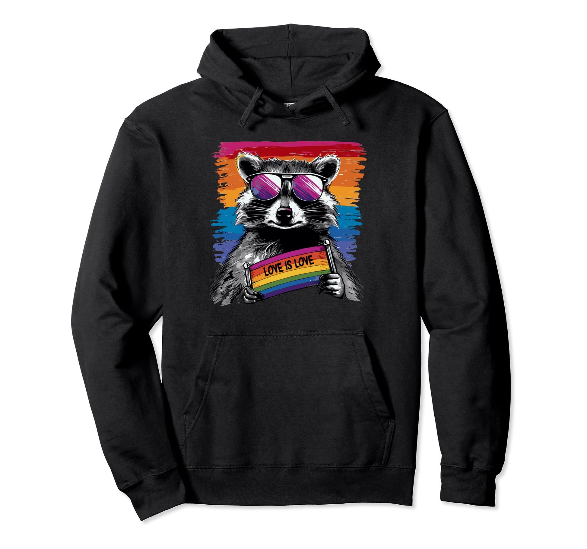 Funny Raccoon Love Sunglasses Summer Hoodie - Aesthetic Graphic Men Women - T-Shirt, Sweatshirt, Hoodie