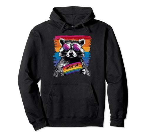 Funny Raccoon Love Sunglasses Summer Hoodie - Aesthetic Graphic Men Women - T-Shirt, Sweatshirt, Hoodie
