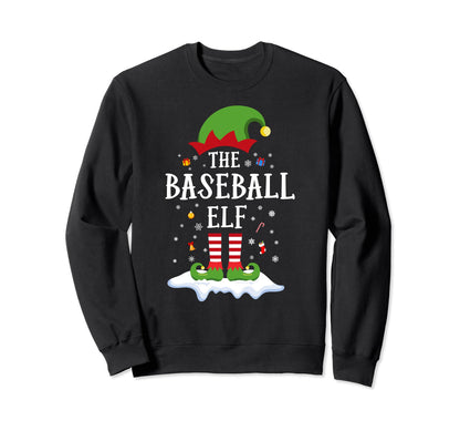 Baseball Elf Funny Matching Family Sweatshirt - Custom Art Print Unisex - T-Shirt, Sweatshirt, Hoodie