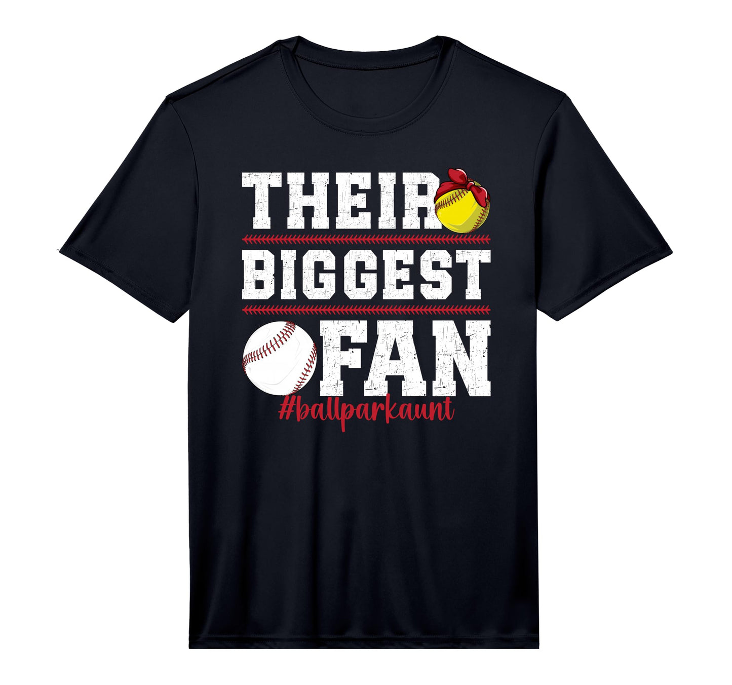Mens Their Biggest Fan Ballpark Aunt T-Shirt - Custom Art Print for Adults - T-Shirt, Sweatshirt, Hoodie