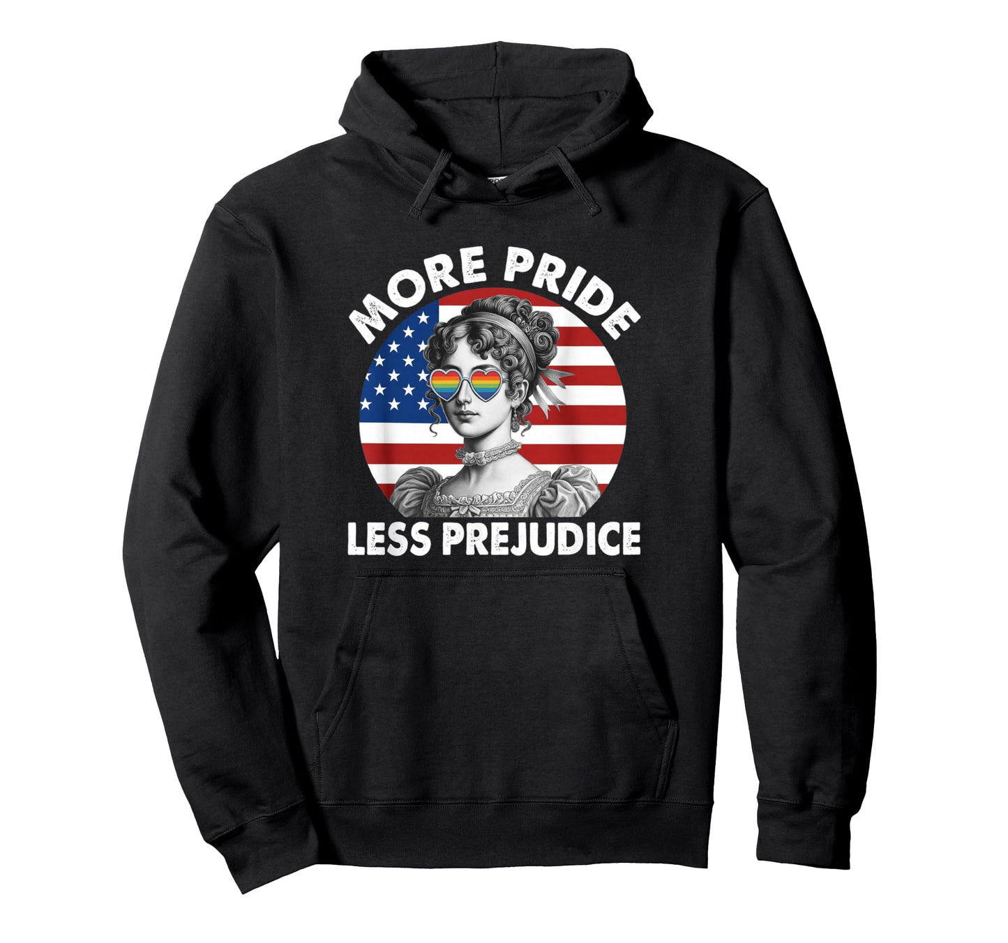 More Pride Less Prejudice Rainbow Hoodie - Aesthetic Graphic for Adults - T-Shirt, Sweatshirt, Hoodie
