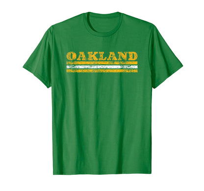 Oakland California Weathered Stripe T-Shirt - Minimalist Print Men Women - T-Shirt, Sweatshirt, Hoodie