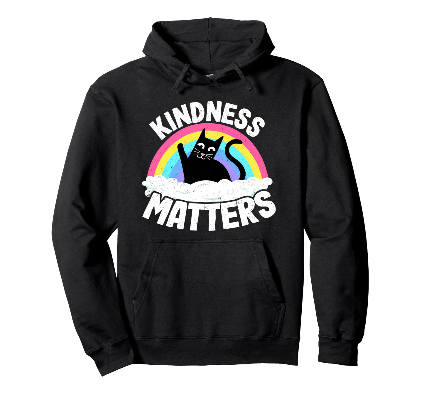 Cat Anti Bullying Rainbow Kindness Hoodie - Casual Everyday Wear Men Women - T-Shirt, Sweatshirt, Hoodie