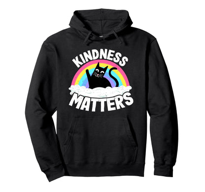 Cat Anti Bullying Rainbow Kindness Hoodie - Casual Everyday Wear Men Women - T-Shirt, Sweatshirt, Hoodie