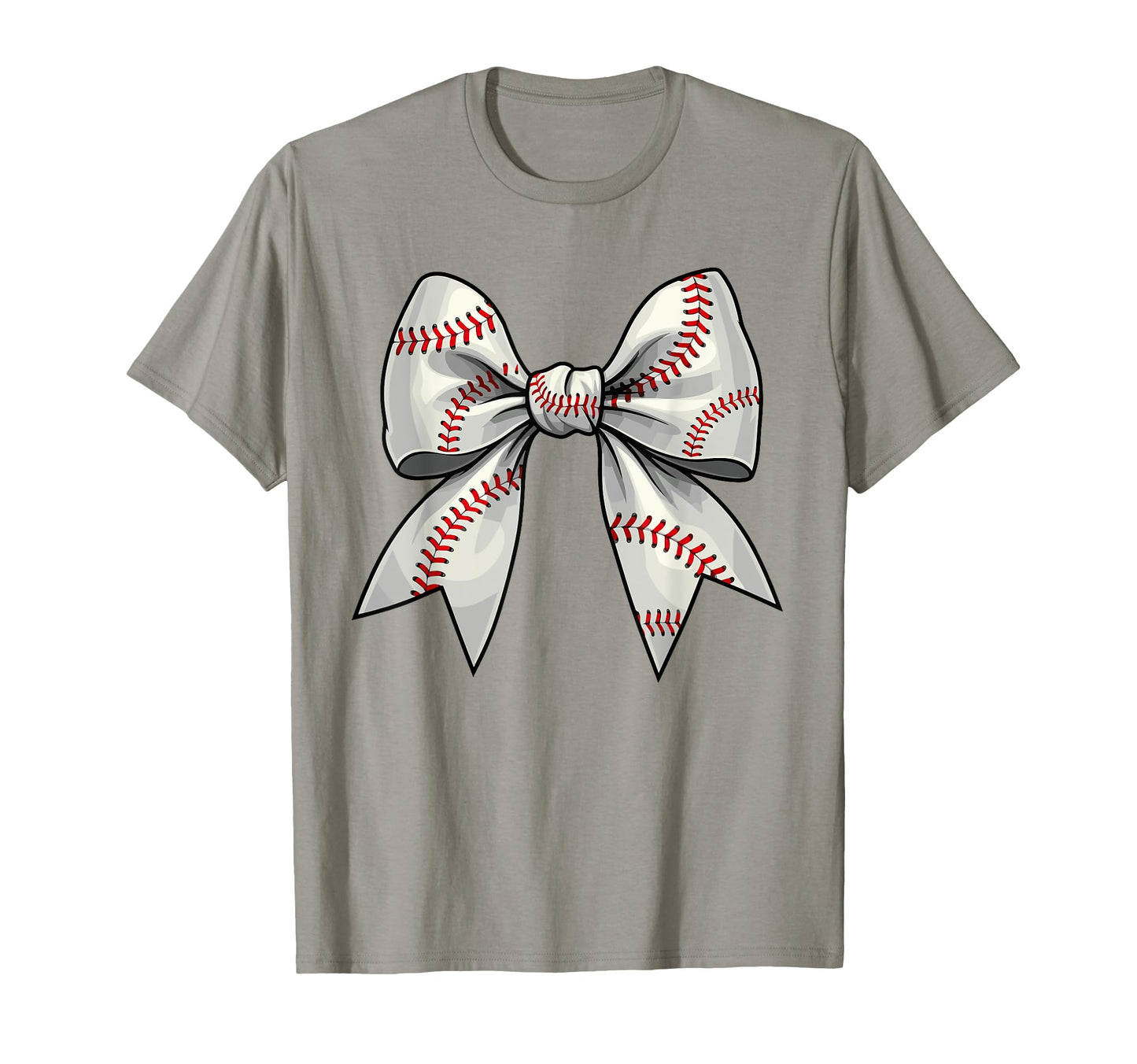 Baseball Coquette Bow Baseball Mom Ribbon T-Shirt - Novelty Apparel Unisex - T-Shirt, Sweatshirt, Hoodie