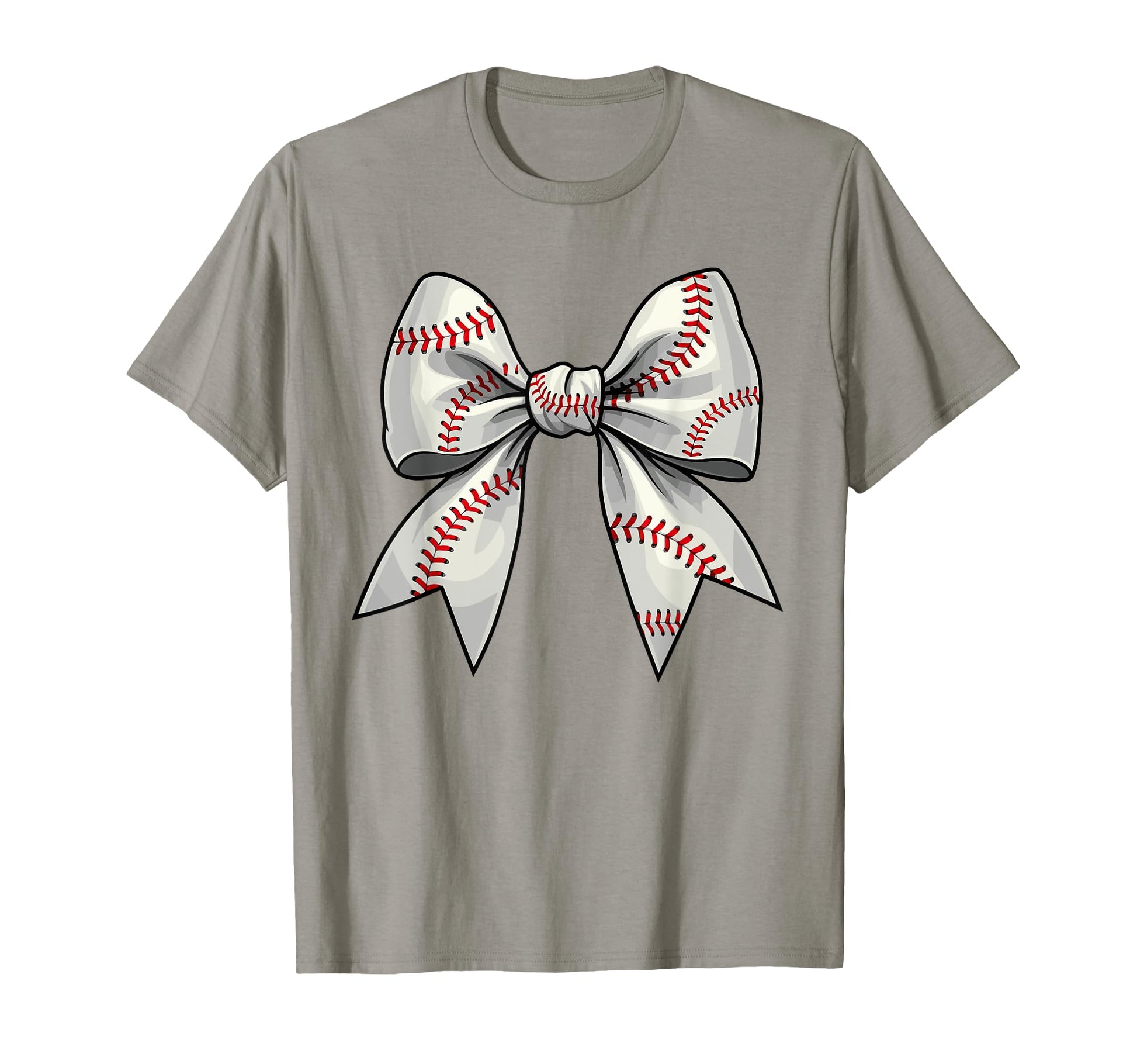 Baseball Coquette Bow Baseball Mom Ribbon T-Shirt - Novelty Apparel Unisex - T-Shirt, Sweatshirt, Hoodie