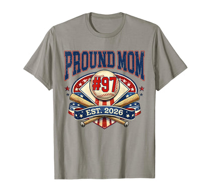 Custom Proud Mom Baseball Jersey Number T-Shirt - Minimalist Print Unisex - T-Shirt, Sweatshirt, Hoodie