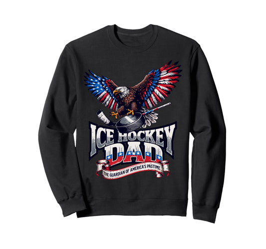 Ice Hockey Dad American Flag Ice Sweatshirt - Aesthetic Graphic Men Women - T-Shirt, Sweatshirt, Hoodie