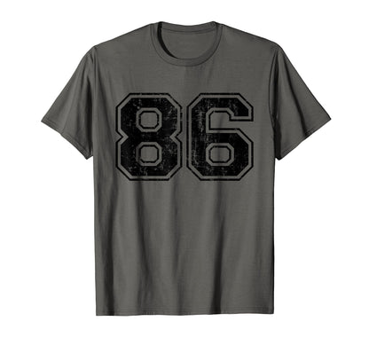 Number 86 Varsity Distressed Sport T-Shirt - Streetwear Style for Adults - T-Shirt, Sweatshirt, Hoodie