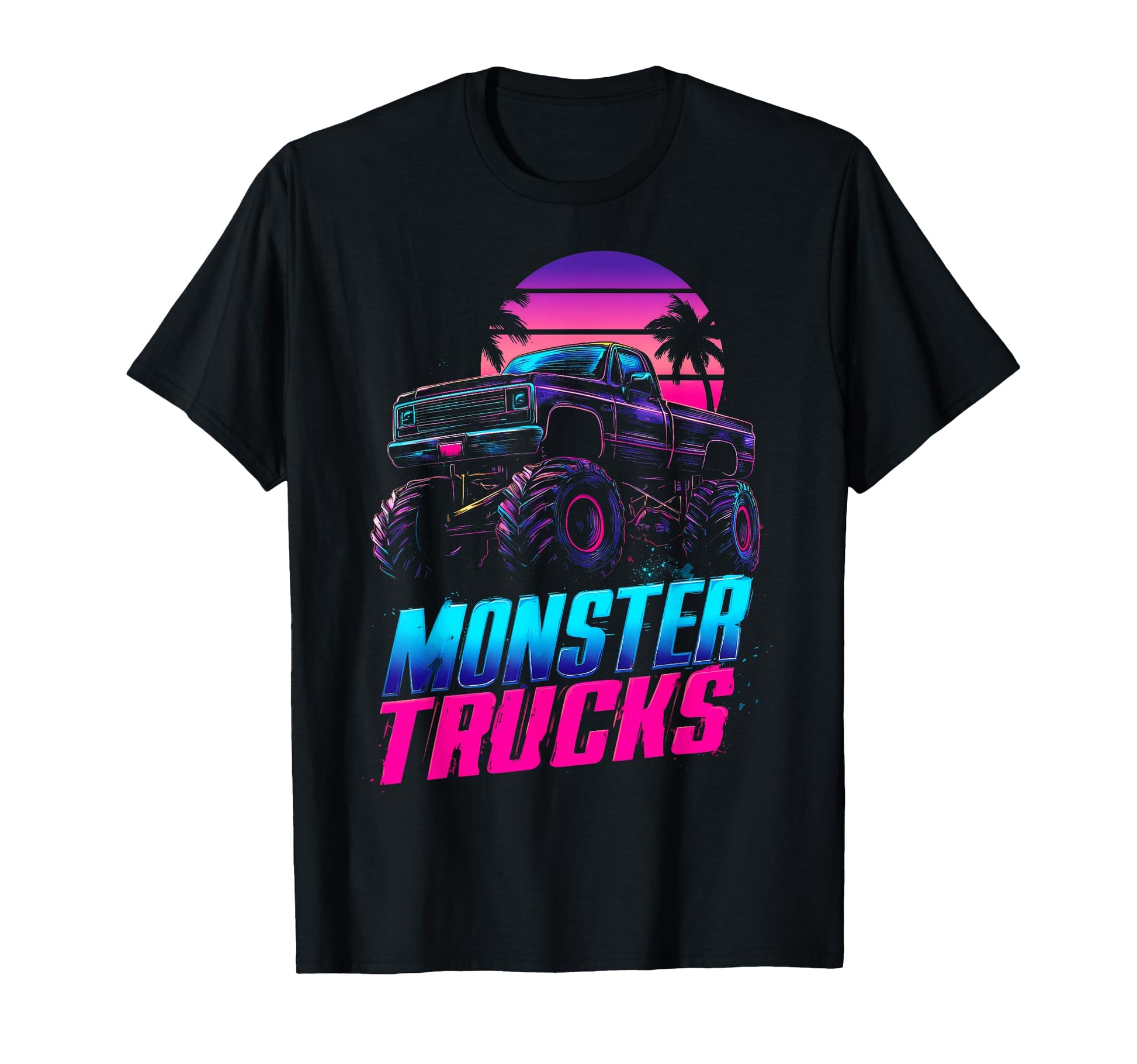 Monster Truck 4 Wheeler Vaporwave T-Shirt - Unique Graphic Men Women - T-Shirt, Sweatshirt, Hoodie