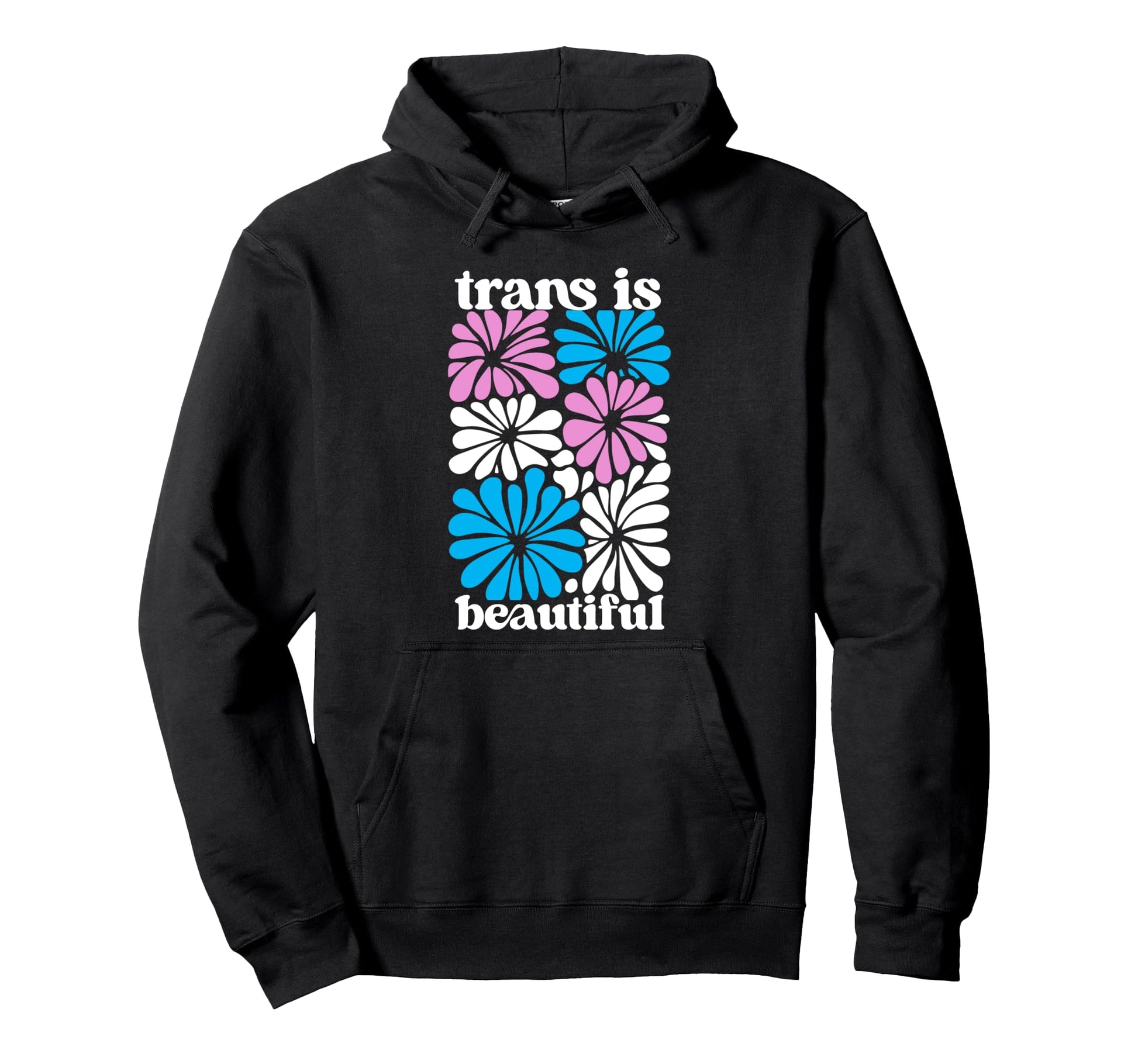 Transgender Floral Flowers Trans Hoodie - Casual Everyday Wear Unisex - T-Shirt, Sweatshirt, Hoodie
