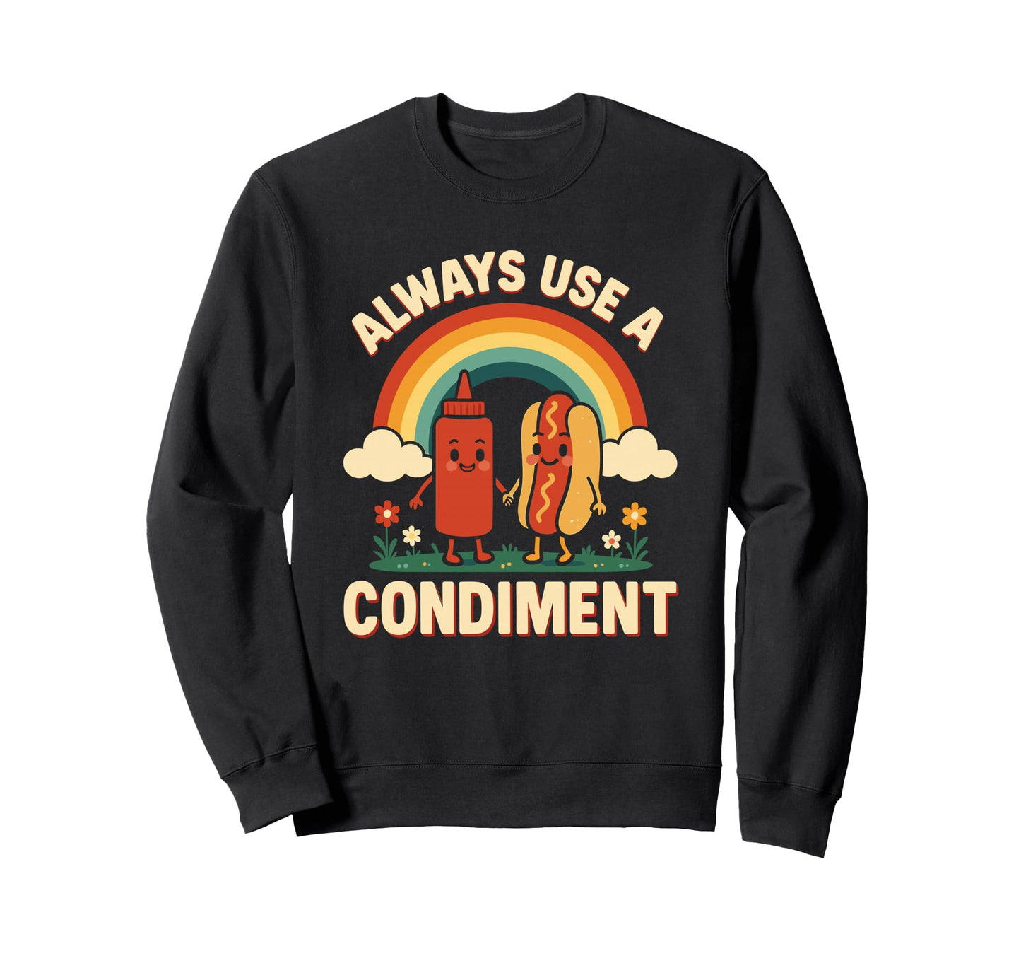 Always Use Condiment Funny Rainbow Sweatshirt - Streetwear Style Men Women - T-Shirt, Sweatshirt, Hoodie