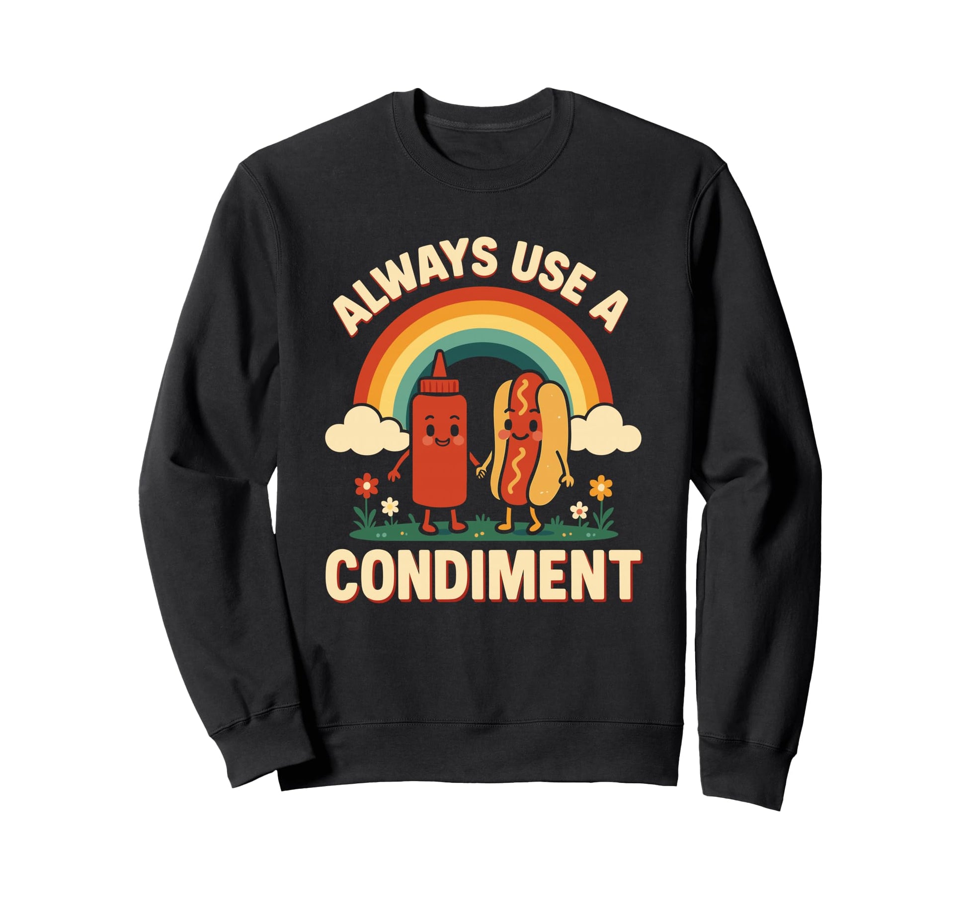 Always Use Condiment Funny Rainbow Sweatshirt - Streetwear Style Men Women - T-Shirt, Sweatshirt, Hoodie