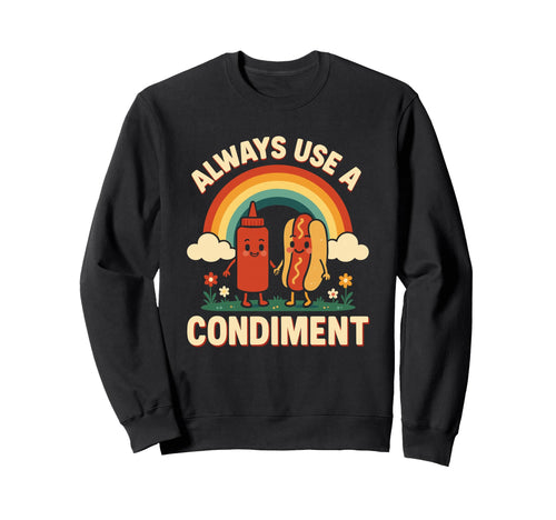 Always Use Condiment Funny Rainbow Sweatshirt - Streetwear Style Men Women - T-Shirt, Sweatshirt, Hoodie