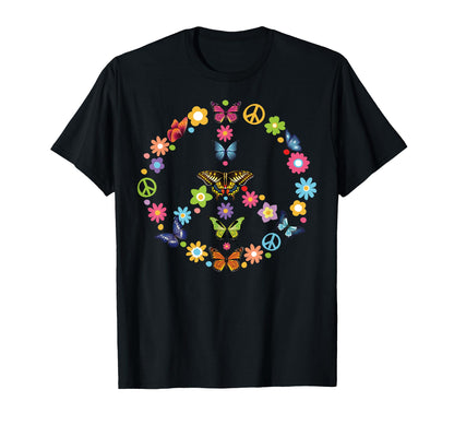 Peace Love Butterfly 60S 70S Tie Dye T-Shirt - Minimalist Print Unisex - T-Shirt, Sweatshirt, Hoodie